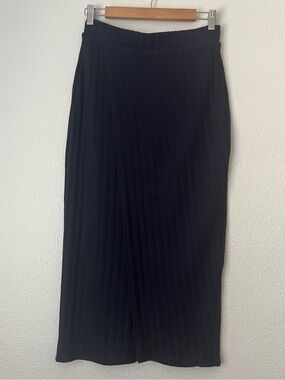 Maeve by Anthropologie Navy Blue Ribbed Knit Midi Pencil Skirt Size S